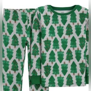Carter's Christmas Tree Print Kids Pajama Set Sz 3T